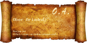 Ober Ariadné névjegykártya